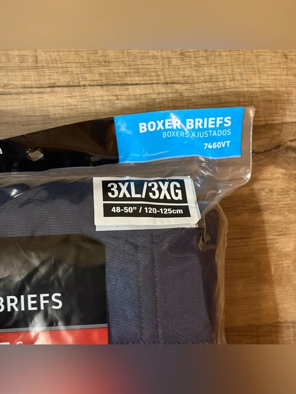 NWT 2 packs of Hanes Men’s 2-Pack Tagless Boxer Briefs Navy Light Blue Sz 3XL